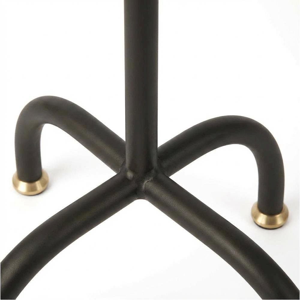 Geometric End Table, Industrial Oval Accent Side Table for Living Room
