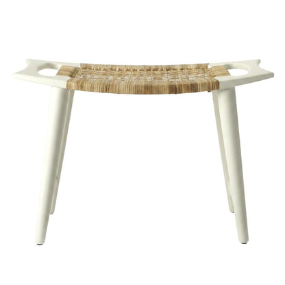 Distressed Wood Accent Stool, Coastal Style Accent Seating for Living Room