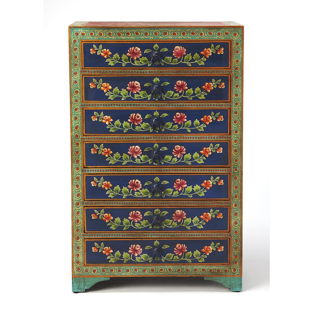 Zara Hand Painted Chest, Multi-Color