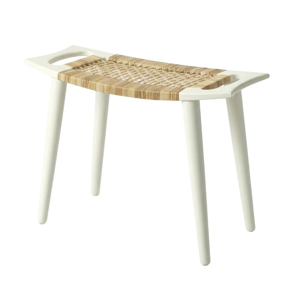 Distressed Wood Accent Stool, Coastal Style Accent Seating for Living Room