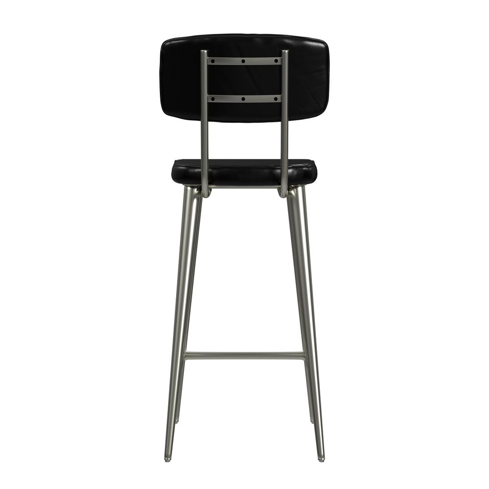 Saddle Leather Rectangular 26" Counter Stool, Black