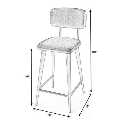 Saddle Leather Rectangular 26" Counter Stool, Black