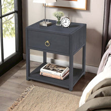 Navy Blue End Table – Small Wood Nightstand for Bedroom or Living Room