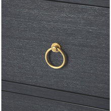 Elegant Navy Blue 3-Drawer Chest with Gold Accents, Belen Kox