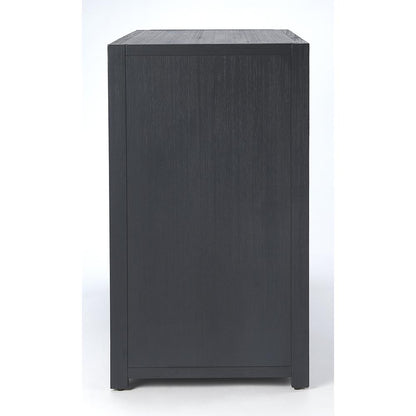 Elegant Navy Blue 3-Drawer Chest with Gold Accents, Belen Kox