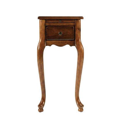 Chairside End Table with Drawer, Traditional Wood Side Table for Living Room