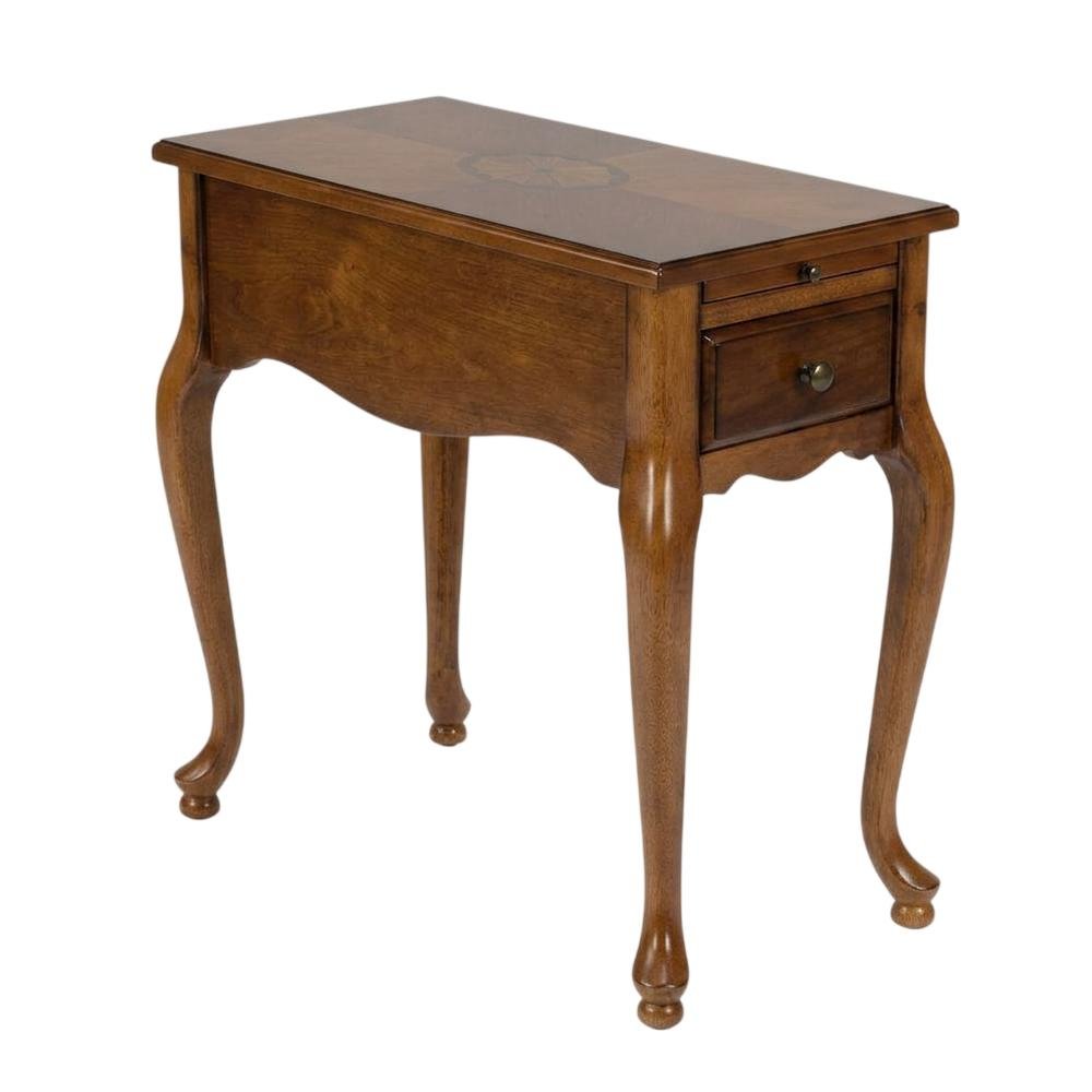 Chairside End Table with Drawer, Traditional Wood Side Table for Living Room