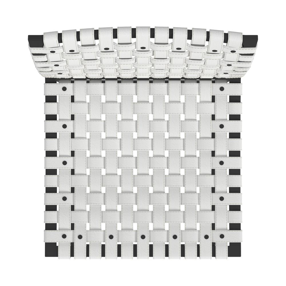Urban Woven Leather Rectangular  28" Barstool, White