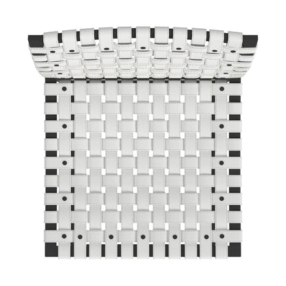Urban Woven Leather Rectangular  28" Barstool, White