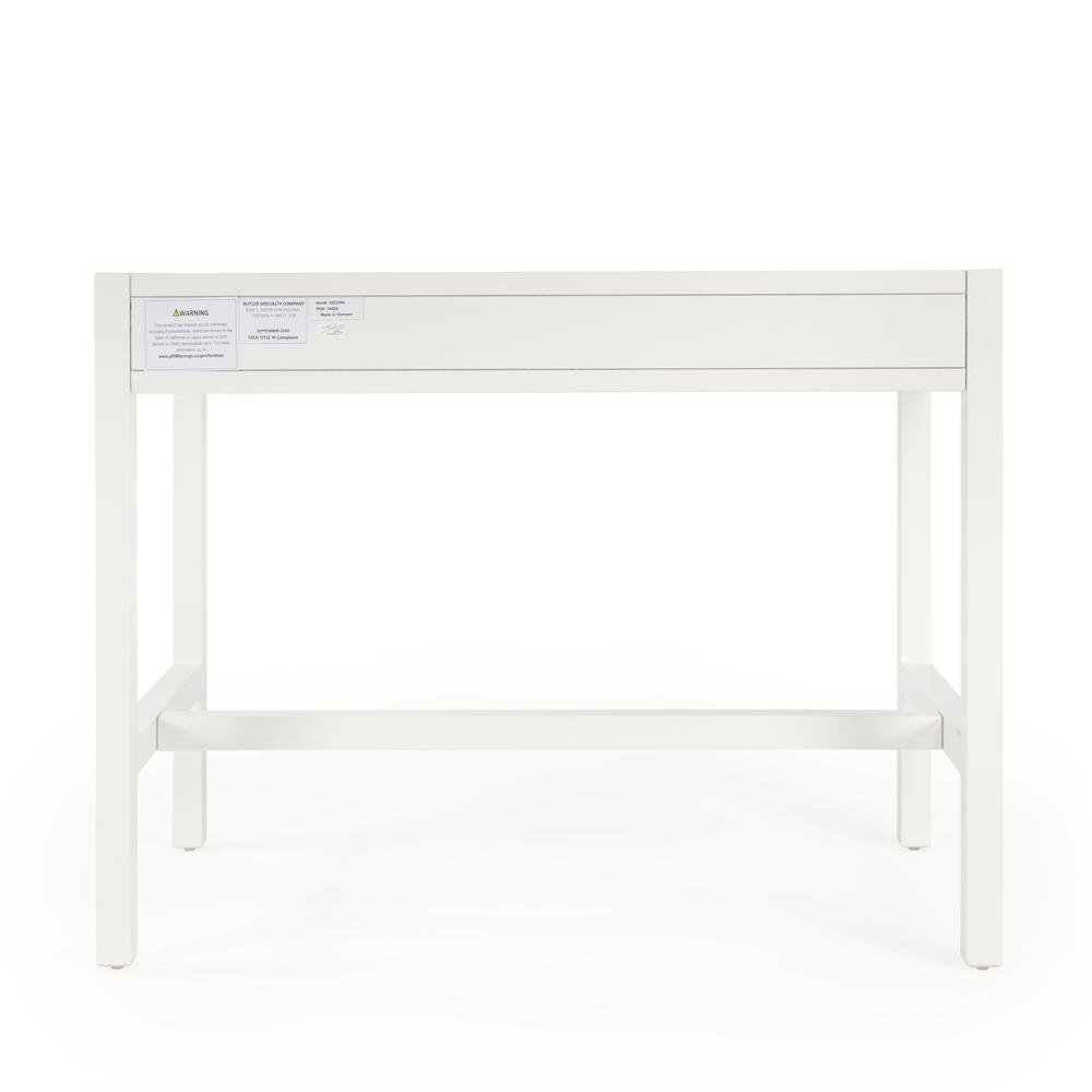 White Writing Desk with Drawer – Narrow Desk with Drawers for Home Use