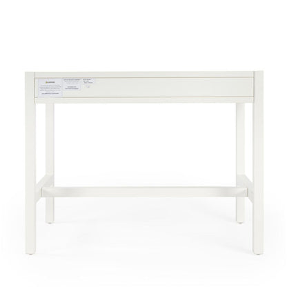 White Writing Desk with Drawer – Narrow Desk with Drawers for Home Use