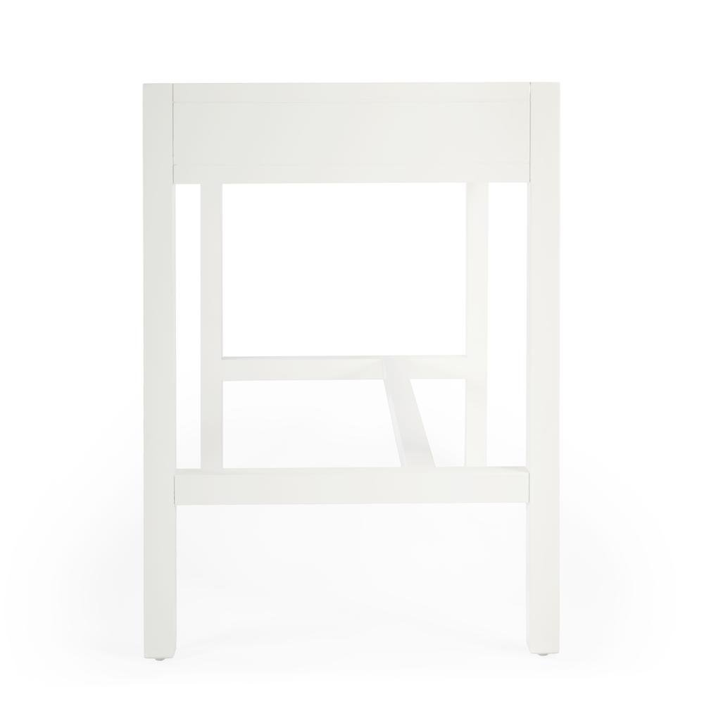 White Writing Desk with Drawer – Narrow Desk with Drawers for Home Use