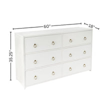 White 6 Drawer Double Dresser – Wood Dresser for Bedroom or Kids Room