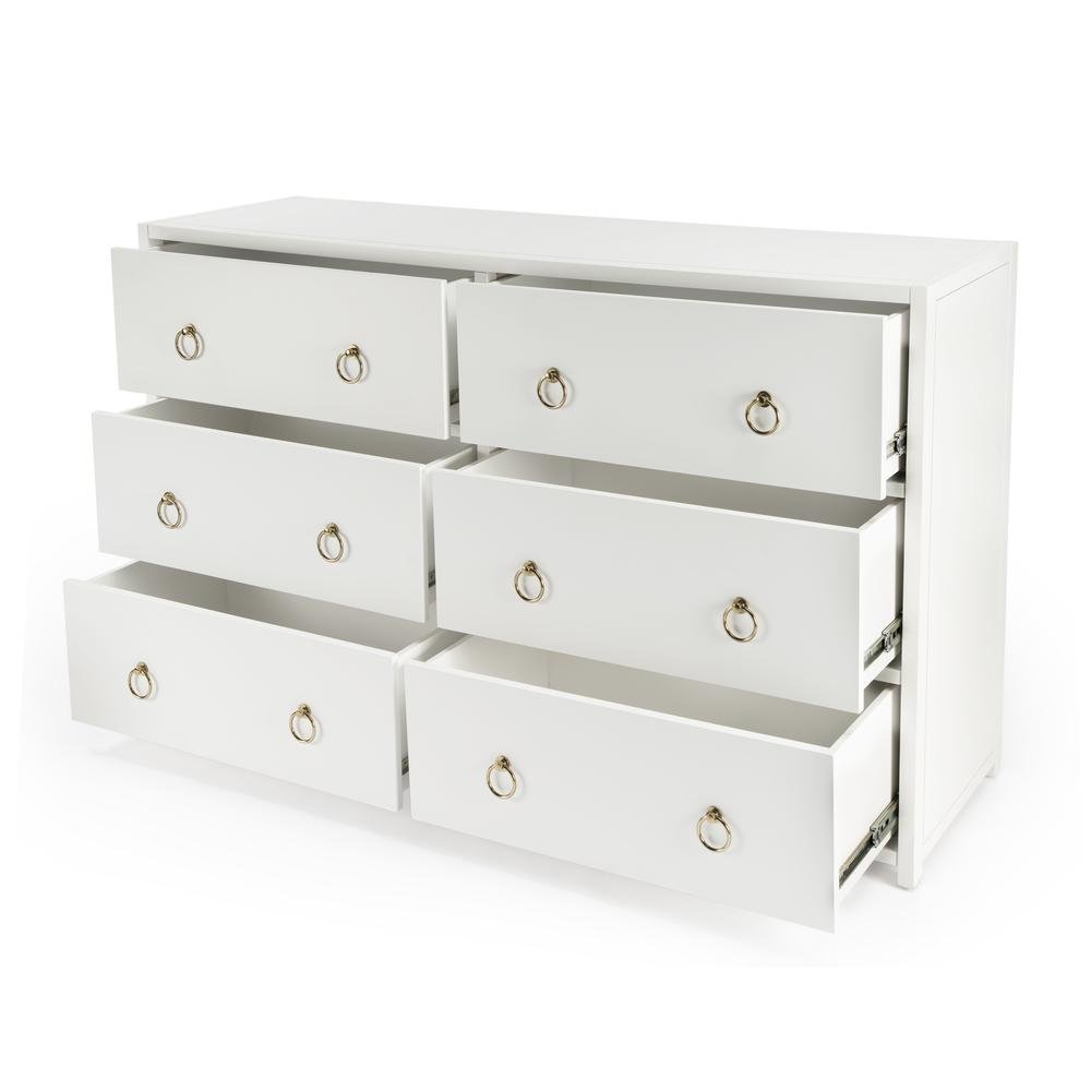 White 6 Drawer Double Dresser – Wood Dresser for Bedroom or Kids Room