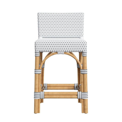 Rattan Counter Stool – White Wicker and Wood Bar Stools for Seating