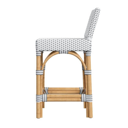 Rattan Counter Stool – White Wicker and Wood Bar Stools for Seating