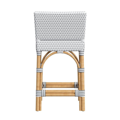 Rattan Counter Stool – White Wicker and Wood Bar Stools for Seating