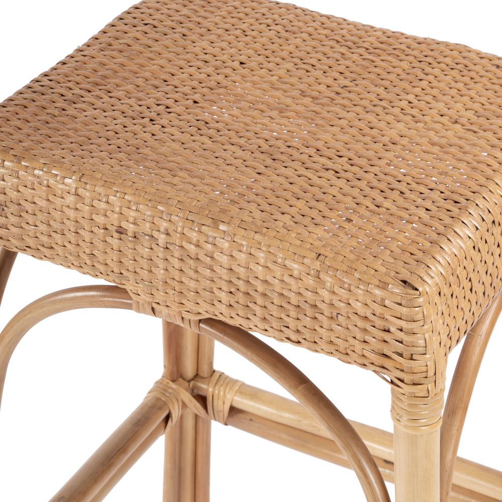 Robias Rectangular Rattan 30" Bar Stool, Natural