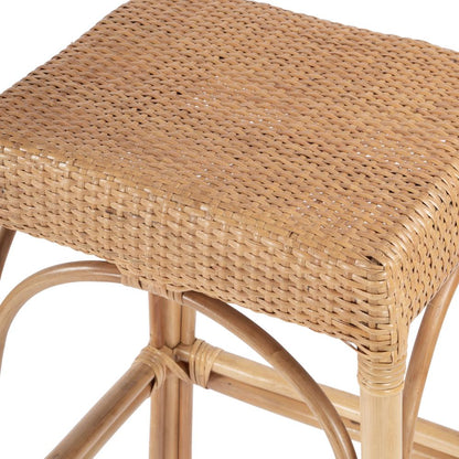 Robias Rectangular Rattan 30" Bar Stool, Natural