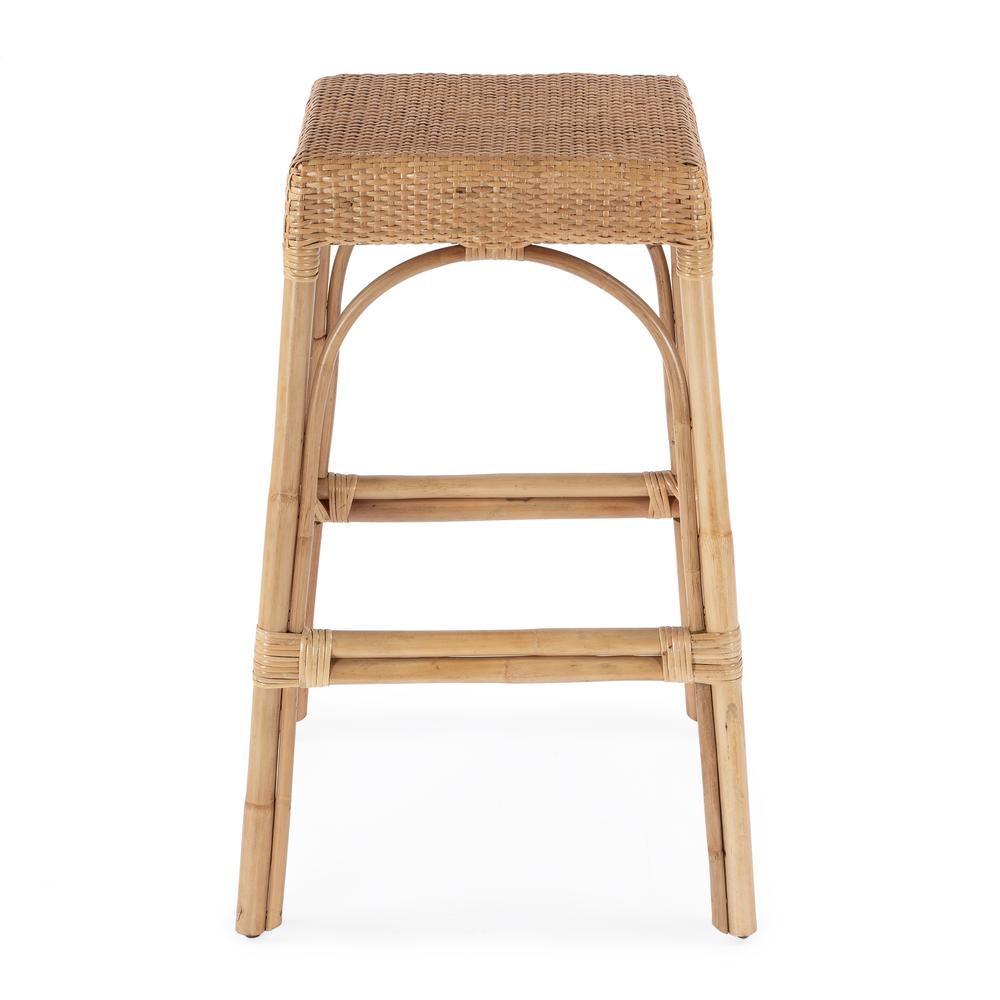 Robias Rectangular Rattan 30" Bar Stool, Natural