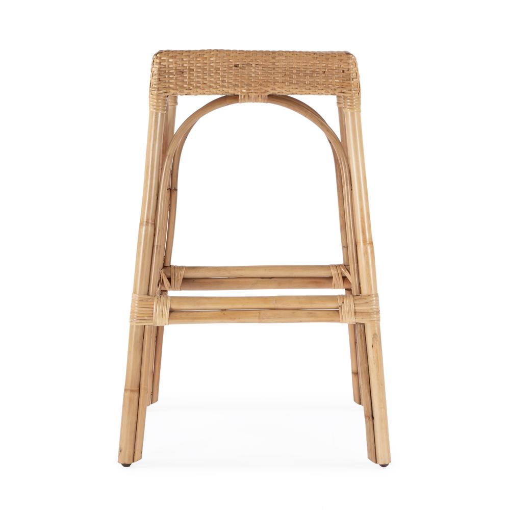 Robias Rectangular Rattan 30" Bar Stool, Natural
