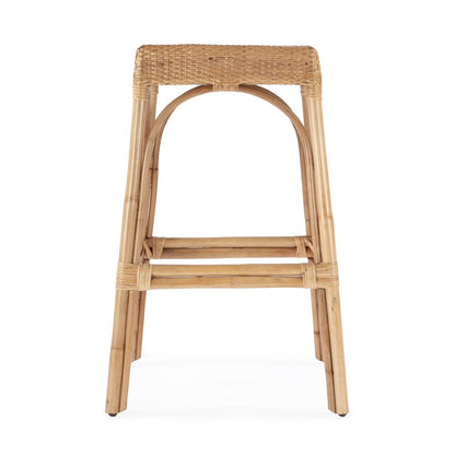 Robias Rectangular Rattan 30" Bar Stool, Natural