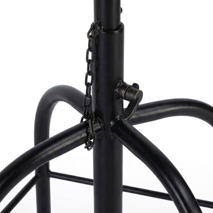 Leather-Upholstered Adjustable Bar Stool with Iron Frame, Distressed Finish