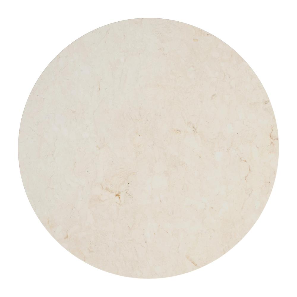 Danielle 44" Round Pedestal Marble top Dining Table, Tan/Beige