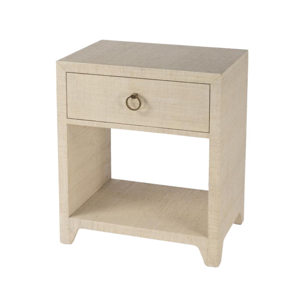 Brown Night Table for Bedroom – Side Table with Shelf and Drawer Storage