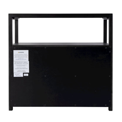 Lark 28 in. W Rectangular Wood 2 Drawer Nightstand, Black