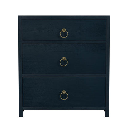 Lark  3 Drawer Nightstand, Navy Blue