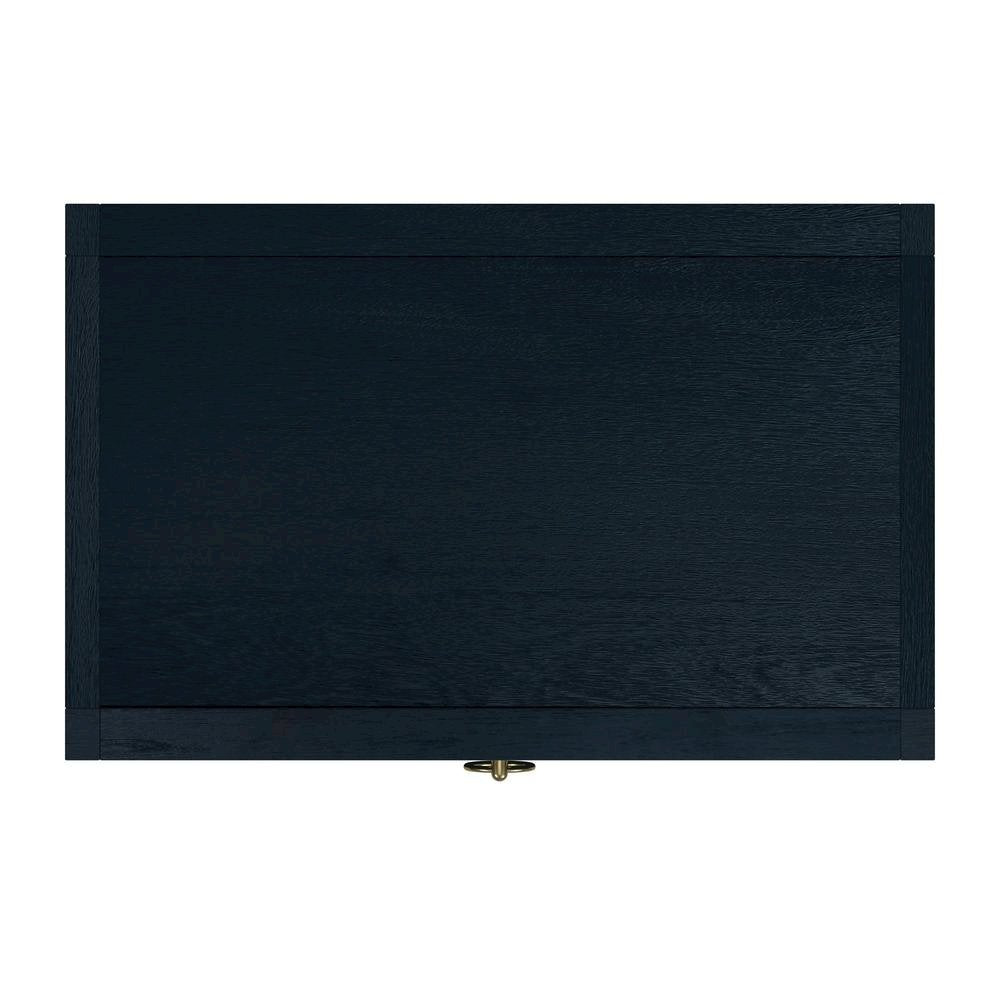 Navy Blue Nightstand – Wide Wood Night Stand with Three Storage Drawers