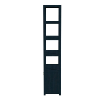 Blue Bookcase with Cabinet and Drawers – Wood Shelf Cabinet Design