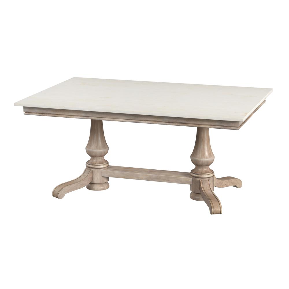 Danielle Rectangular Marble Dining Table, Tan/Beige