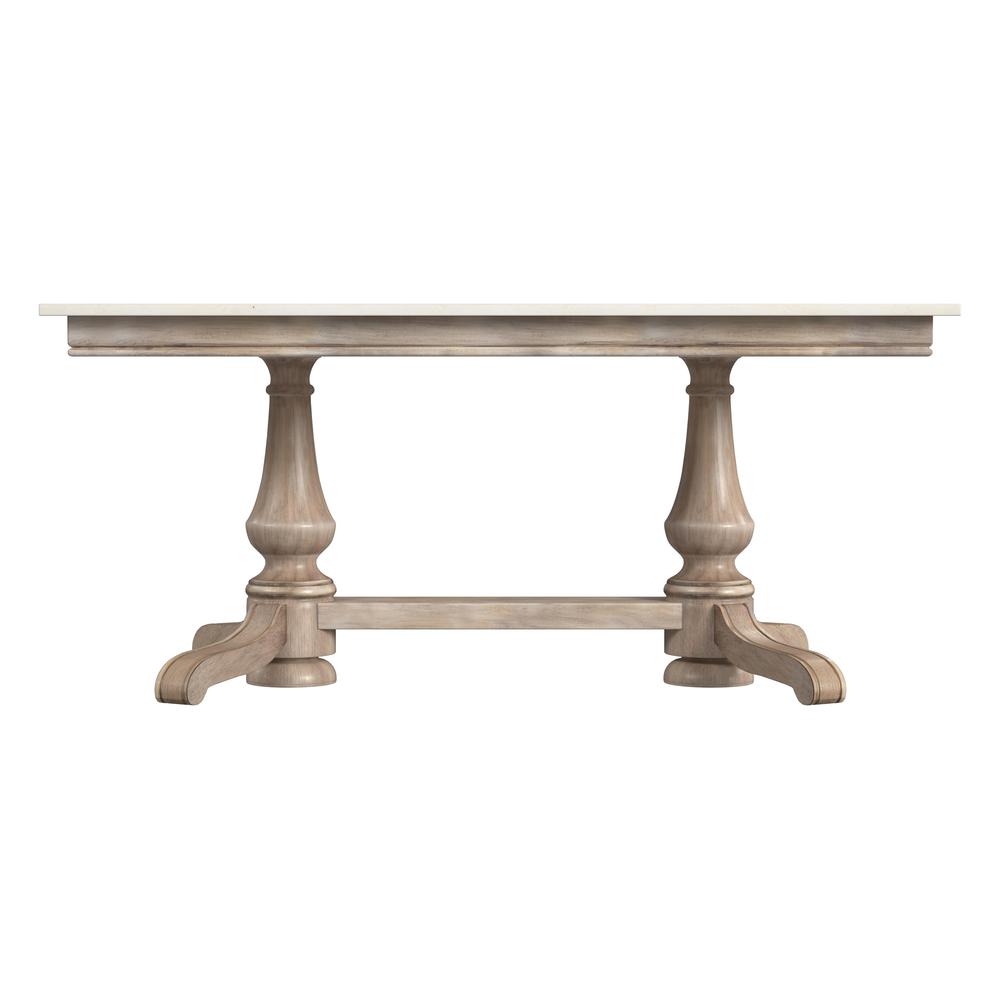 Danielle Rectangular Marble Dining Table, Tan/Beige