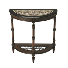 Demilune Console Table with Distressed Finish, Traditional Entryway Accent