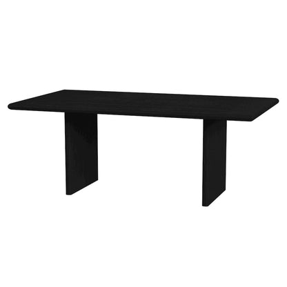 Halmstad 74 in. W Rectangular Wood Panel Dining Table, Black