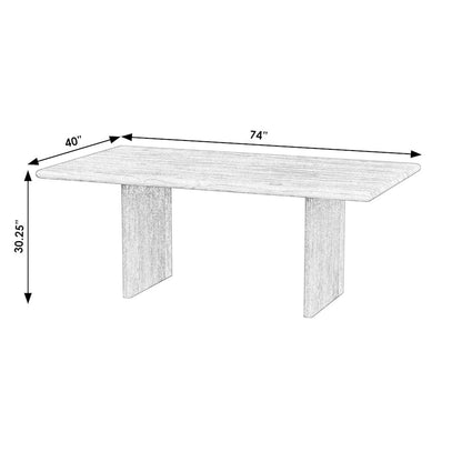 Halmstad 74 in. W Rectangular Wood Panel Dining Table, Black