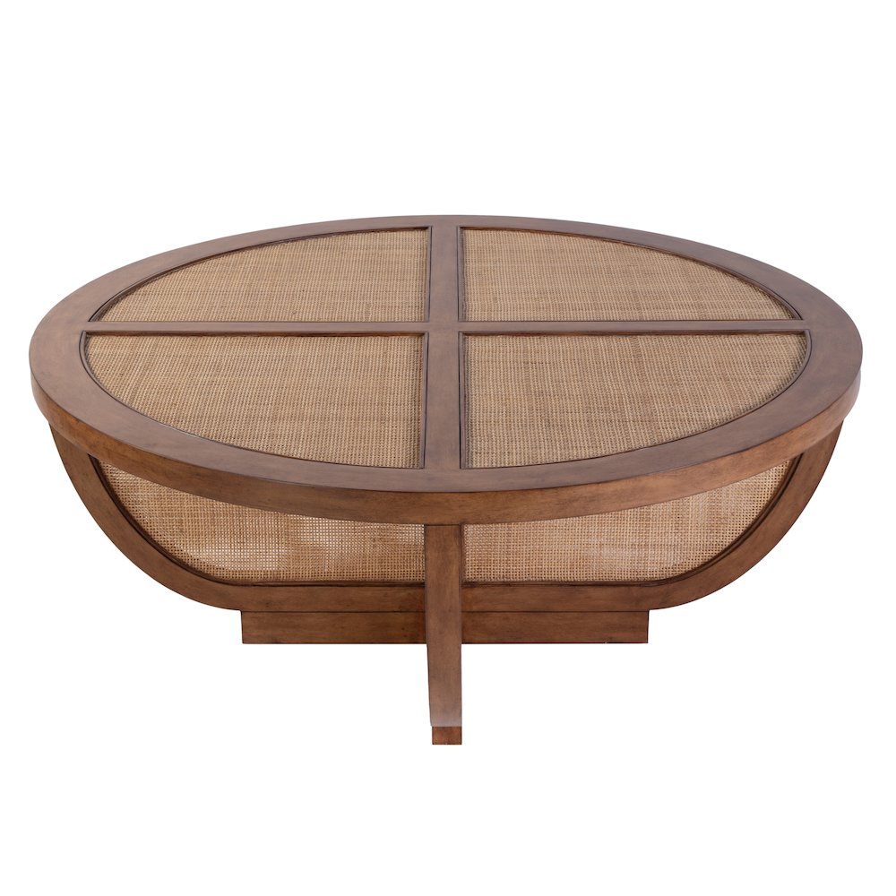 Bali Breeze 42 in. Round Wood and Mesh Coffee Table, Brown