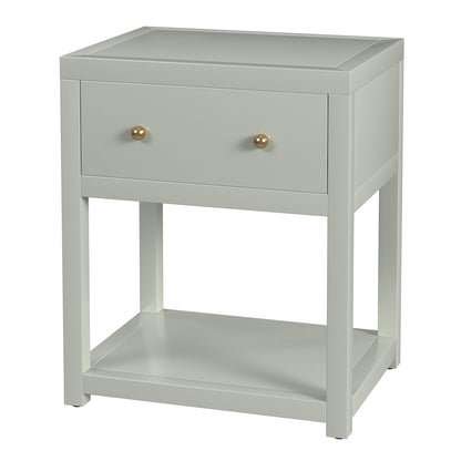 Nora 21 in. W Wood 1 Drawer Small Nightstand with Shelf, Sage Green