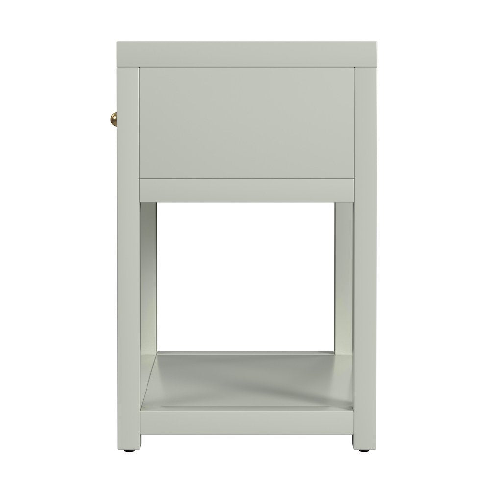 Nora 21 in. W Wood 1 Drawer Small Nightstand with Shelf, Sage Green