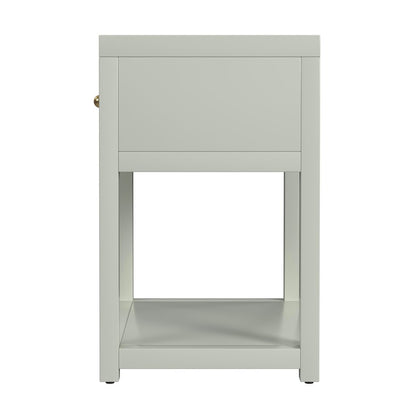 Nora 21 in. W Wood 1 Drawer Small Nightstand with Shelf, Sage Green