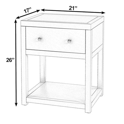Nora 21 in. W Wood 1 Drawer Small Nightstand with Shelf, Sage Green