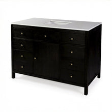 Nora 48 in. W Quartz and Wood Single Sink 8 Drawer Bathroom Vanity Set, Coffee