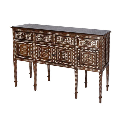Manali 60 in. W Mother of Pearl and Wood Console Table, Brown