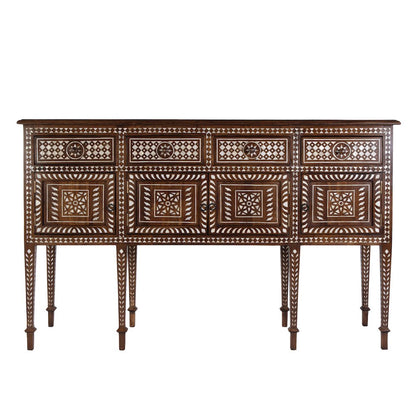 Manali 60 in. W Mother of Pearl and Wood Console Table, Brown