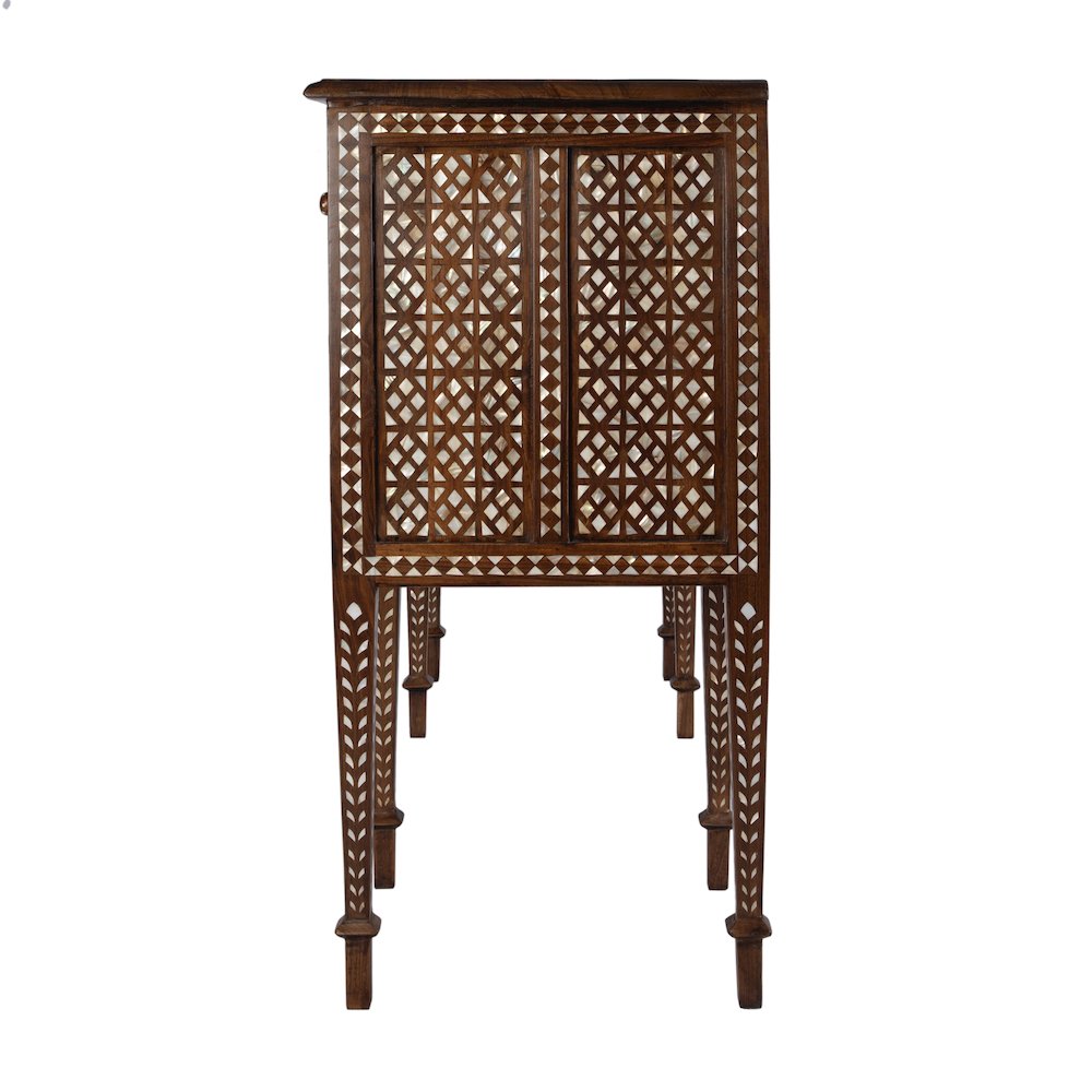 Manali 60 in. W Mother of Pearl and Wood Console Table, Brown