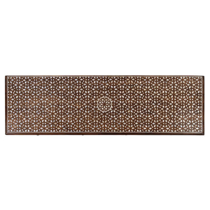 Manali 60 in. W Mother of Pearl and Wood Console Table, Brown