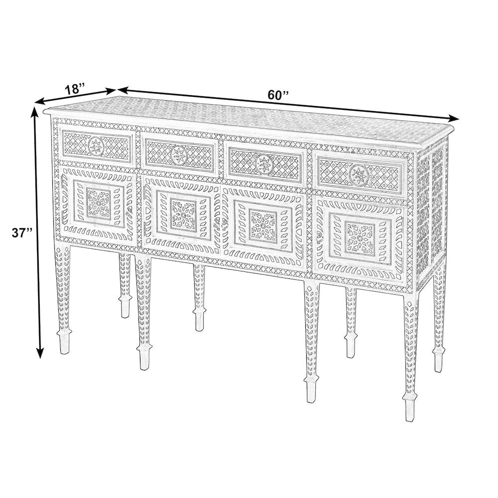 Manali 60 in. W Mother of Pearl and Wood Console Table, Brown