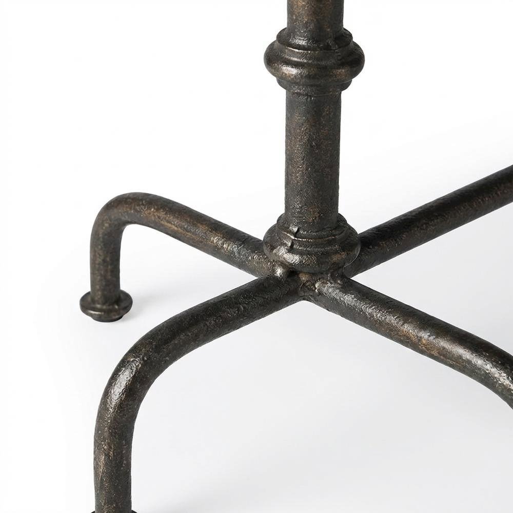 Oval Industrial Coffee Table, Distressed Metal Cocktail Table for Living Room